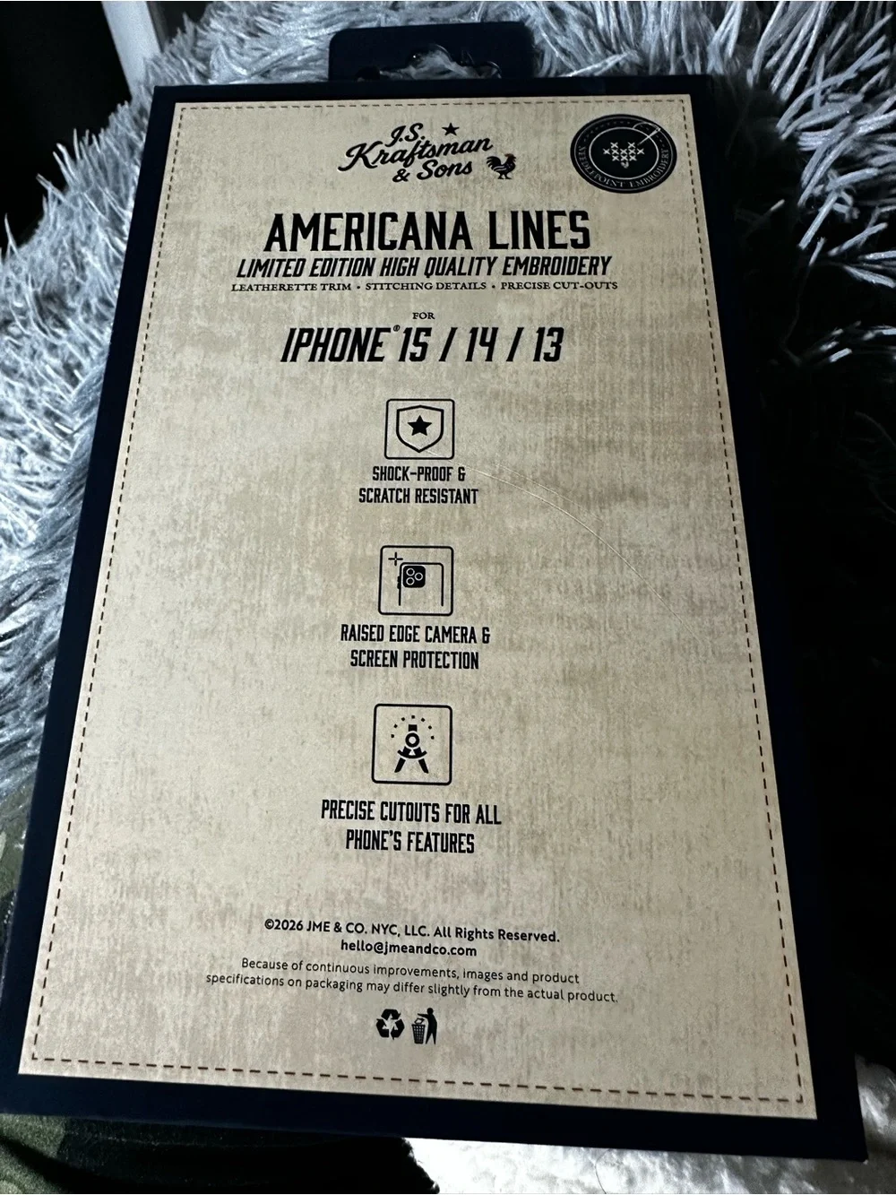 USA Stripe Leather Phone Case - Brown